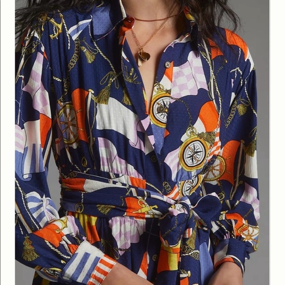 Anthropologie Maeve Flag Shirt Dress - Picture 4 of 12